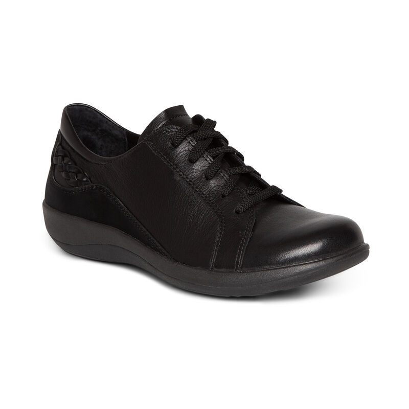 Aetrex Womens Dana Lace Up Oxford Flats Black - 6FFZrKNsn